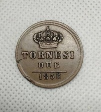 2 Tornesi 1858 Non Comune- Regno Delle Due Sicilie- Ferdinando II