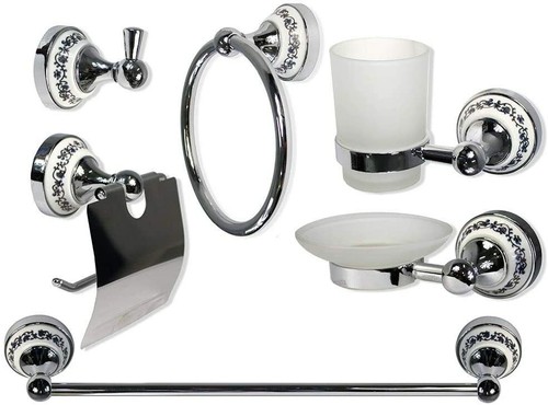Set bagno acciaio vetro - set, 6