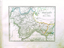 Mappa antica Regno Sardo Ducato Parma Modena Italia Atlante geografico terrestre