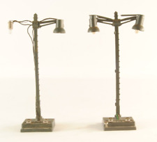 Lima 600027 set 2x lampione ferroviario doppio braccio plastico diorama H0 1:87