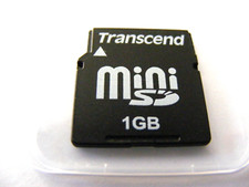Scheda Mini SD 1GB (scheda MiniSD 1GB) TRANSCEND usata