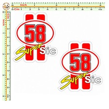 Marco simoncelli super sic 58 adesivi sticker auto moto casco corse 2 pz.