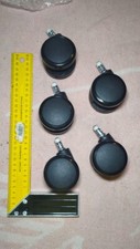 Set 5 ruote / rotelle di ricambio per sedia / poltrona girevole da ufficio