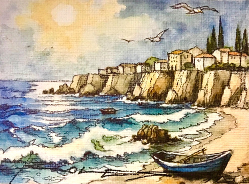 Penna acquerello dipinti - penna,