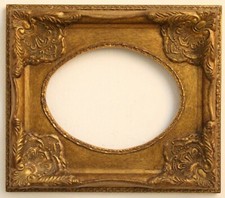 Cornice OVALE in legno foglia oro. per quadri, foto, stampe,poster ecc. 