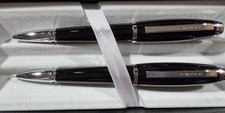 CROSS DUBAI BALLPOINT PEN & PENCIL BLACK WITH CHROME APPOINTMENTS New