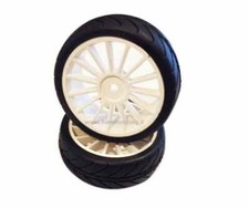 COPPIA RUOTE GOMME LATTICE 1/10 HIMOTO ON-ROAD TOURING MESCOLA C ESAGONO 12mm