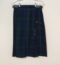 Kilt vintage Jamie McShim tradizionale scozzese tartan plissettato lana taglia 12