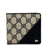Gucci Portafoglio Bifold GG Supreme Beige Tela Uomo Vintage Autentico