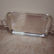 Vassoio Rettangolare orli  In Lega Argento Silver