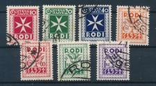 1934 COLONIE EGEO RODI  SEGNATASSE LOTTO 7 FRANCOBOLLI   USATI  - 1124 BR