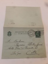 Biglietto Postale da 25 Centesimi Originale 1939