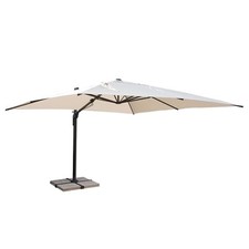 Ombrellone Decentrato da Giardino 4x4m in Alluminio Panna