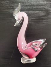 Cigno rosa in vetro di Murano