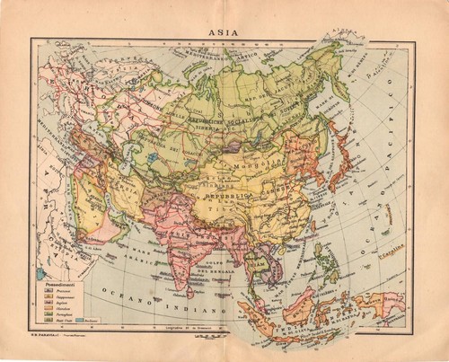 Carta geografica antica asia - geografica,