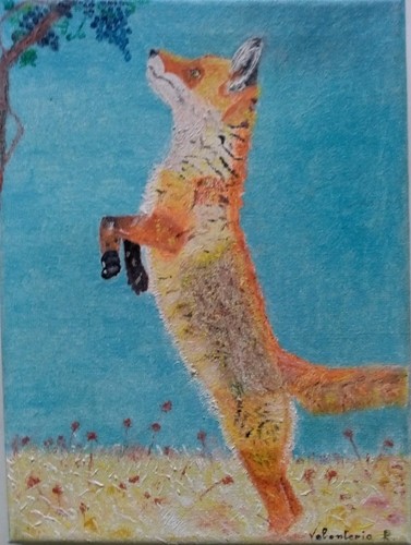 Dipinto volpe olio - "volpe"., tela
