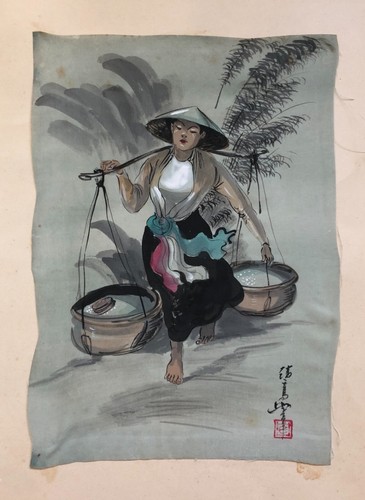 Acquerello tessuto asia - acquerello,
