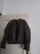 Giacca moto pelle marrone