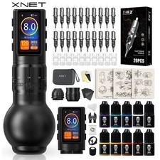 Macchina per tatuaggi wireless XNET Traveler-T2 kit completo 6 colpi brushless tattoo art