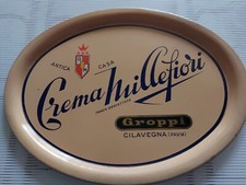 VASSOIO LATTA ORIGINALE EPOCA ANNI 60 CREMA MILLEFIORI GROPPI CILAVEGNA PAVIA 