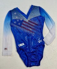 Body GK Ginnastica USA NAZIONALE SQUADRA Bandiera Olimpica SWAROVSKI Competizione BLU