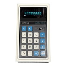 Calcolatrice da tavolo vintage SANYO SACOM MINI CX-8001B 8 cifre funzionante rara