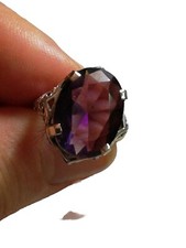 Anello Argento Con Ametista Naturale Mis 8 Americana