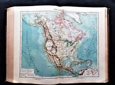Mappa antica Nord America Stati Uniti Messico Canada Atlante geografico Stieler