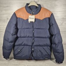 Penfield Giubbotto Uomo Blu Navy Puffer Con Spalle Ecopelle Taglia L Nuovo con etichette