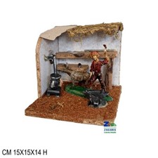 FABBRO SCENARIO AMBIENTAZIONE X PRESEPE NATALIZIO SU BASE IN LEGNO ART. 78600