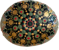 Pietra/mandala dipinta a mano