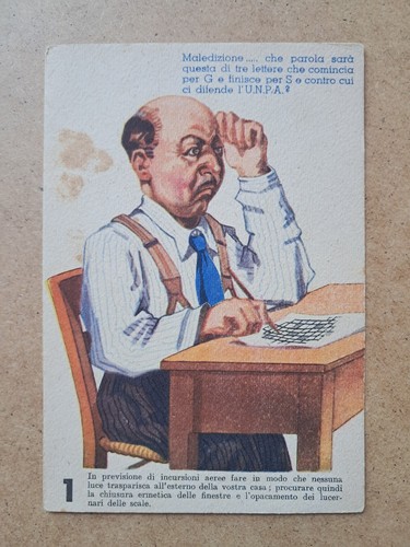 Cartolina ww2 unpa protezione - cartolina,