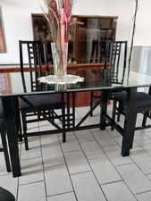 Tavolo cristallo laccato nero 185x90