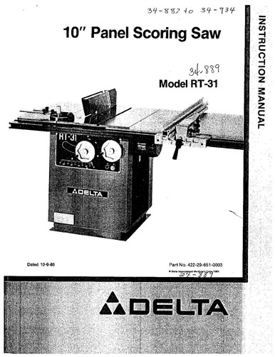Delta seghetto da - rt-31, 10"