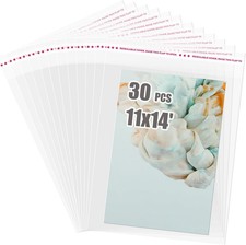 Egofine Sacchetti Cellophane Autosigillanti 30 PZ, Cristallo 11x14, 11"x14"Confezione da 30 