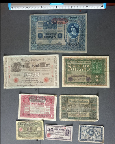 Lotto banconote kronen antiche
