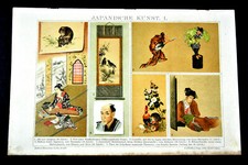 1894.Antica Cromolitografia:ARTE ANTICA GIAPPONESE.Tav 1 - 2.Brockhaus.ETNA