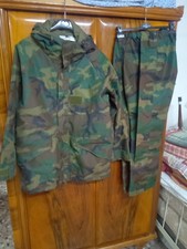 Completo antipioggia Esercito Italiano Parka pantaloni woodland. TG 50 .