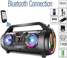 Boytone BT-16G Altoparlante Bluetooth Portatile Boombox, Interno/Esterno 2.1 Hi-Fi