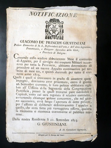 Notificazione giacomo - giacomo, de'