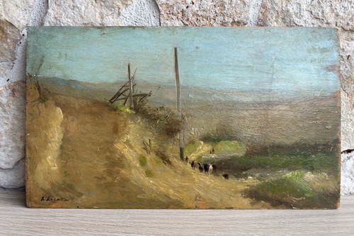 Quadro antico paesaggio con - quadro,