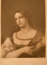 800-RITRATTO-STAMPA.ORIGINALE-LA FORNARINA-DONNA..RAFFAELLO SANZIO+BONAINI