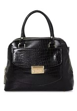 Borsa a mano JLO By Jennifer Lopez Black Croc JLH0039 Manhatten Bowler nuova