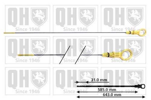 Qod163 dipstick olio 643mm - qh,