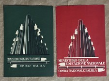 Opera Nazionale Balilla-Ministero della Educazione Nazionale-Due pagelle epoca-