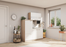 Cucina Mini Cucina Singolo Rovere Bianco Frigorifero Luis 160 CM respekta