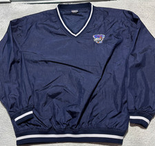 Vintage NBA Jam Van Tour Jacket Mens XL Blue Video Gamer V Neck Pullover 80s