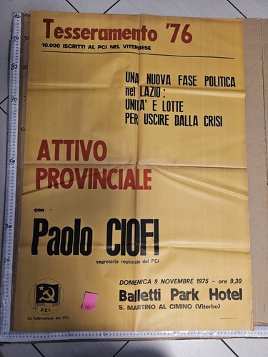 Manifesto politica pci ciofi - politica,