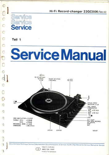 Philips manuale servizio - manuale, di