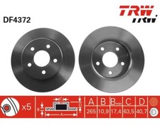 2 pz. Disco freno TRW DF4372